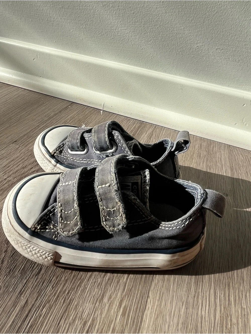 Converse Kids Black Canvas Velcro Sneakers